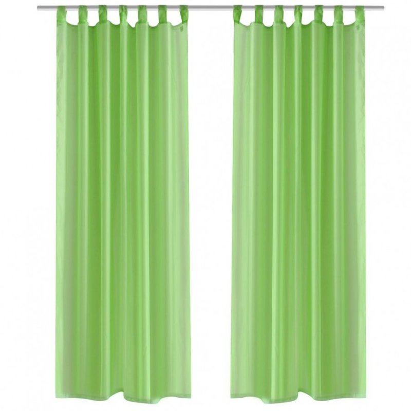 Perdea transparenta culoare mar verde 140 x 225 cm