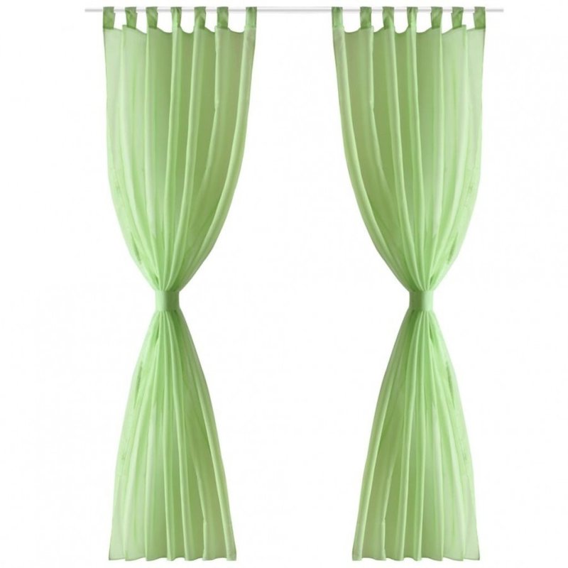 Perdea transparenta culoare mar verde 140 x 225 cm