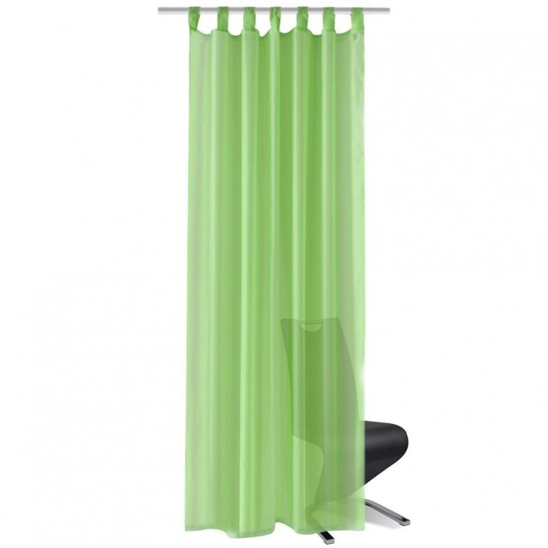 Perdea transparenta culoare mar verde 140 x 225 cm